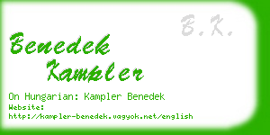 benedek kampler business card